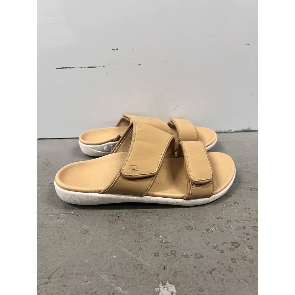 Spenco Comfort Slide Sandals Tan Adjustable Straps Cushioned‎ Footbed Size 8.5 D
